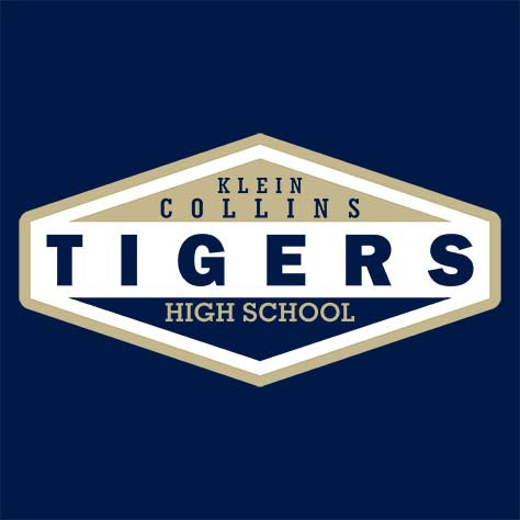 Close-up of Klein Collins High School Tigers Classic Unisex Navy T-shirt 09