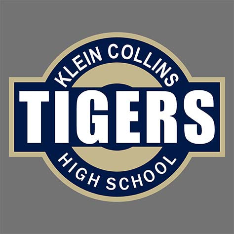 Close-up of Klein Collins High School Tigers Classic Unisex Charcoal T-shirt 11