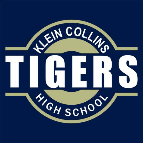 Close-up of Klein Collins High School Tigers Navy Women's T-shirts 11