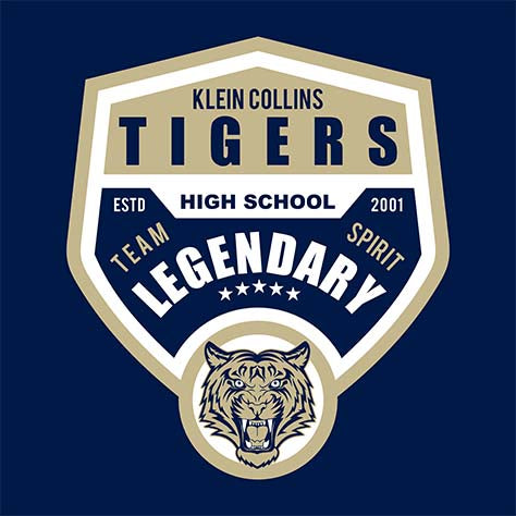 Klein Collins High School Tigers Premium Navy T-shirt 14