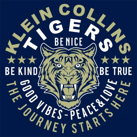 Close-up of Klein Collins High School Tigers Navy Women's T-shirts 16