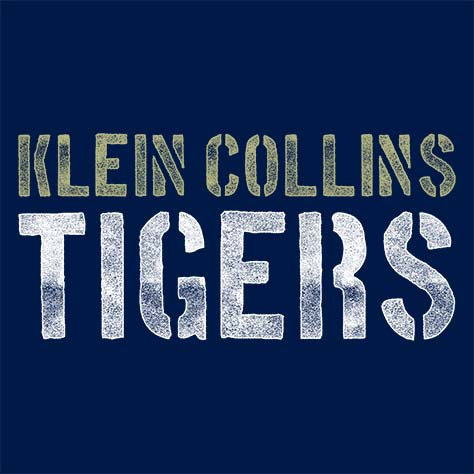 Close-up of Klein Collins High School Tigers Navy Women's T-shirts 17