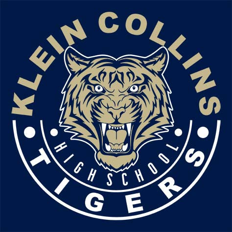 Close-up of Klein Collins High School Tigers Classic Unisex Navy T-shirt 19