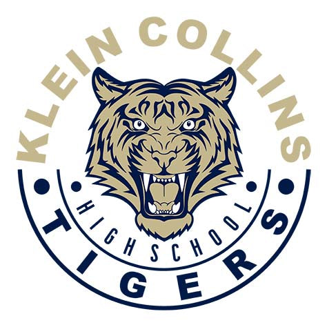 Close-up of Klein Collins High School Tigers Unisex 3/4 Sleeve Raglan T-shirt 19