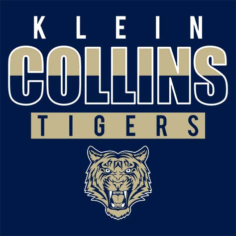 Close-up of Klein Collins High School Tigers Classic Unisex Navy T-shirt 23