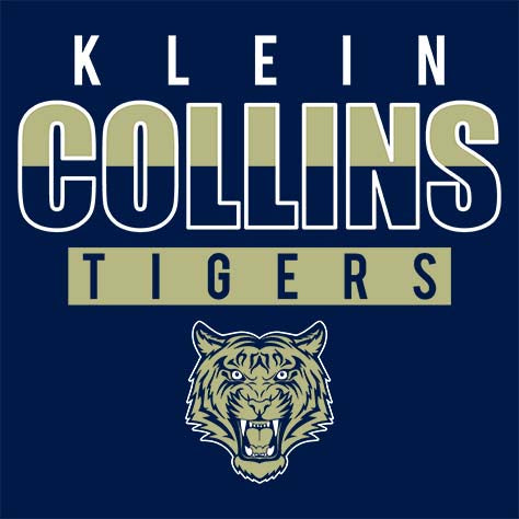 Close-up of Klein Collins High School Tigers Navy Women's T-shirts 23