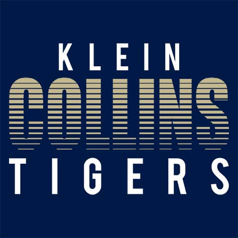 Close-up of Klein Collins High School Tigers Classic Unisex Navy T-shirt 24