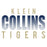 Close-up of Klein Collins High School Tigers Unisex 3/4 Sleeve Raglan T-shirt 24