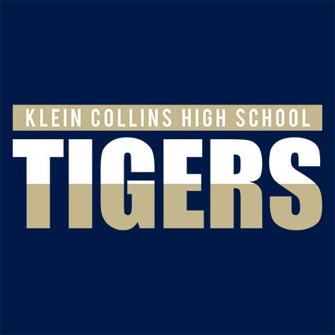 Close-up of Klein Collins High School Tigers Navy Classic Unisex Hoodie 25