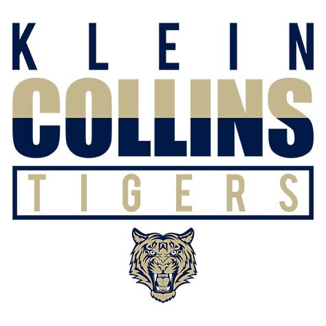 Close-up of Klein Collins High School Tigers Unisex 3/4 Sleeve Raglan T-shirt 29