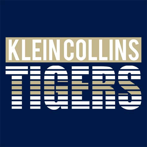 Close-up of Klein Collins High School Tigers Navy Classic Unisex Hoodie 35