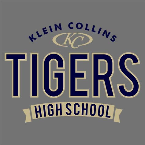 Close-up of Klein Collins High School Tigers Classic Unisex Charcoal T-shirt 44