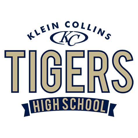 Close-up of Klein Collins High School Tigers Unisex 3/4 Sleeve Raglan T-shirt 44