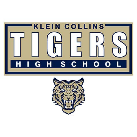 Close-up of Klein Collins High School Tigers Unisex 3/4 Sleeve Raglan T-shirt 49