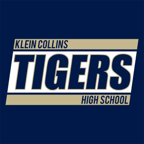 Close-up of Klein Collins High School Tigers Navy Classic Unisex Hoodie 72