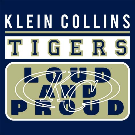 Close-up of Klein Collins High School Tigers Navy Women's T-shirt 86