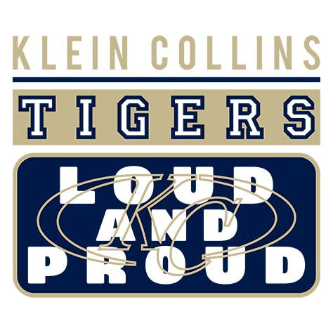 Close-up of Klein Collins High School Tigers Unisex 3/4 Sleeve Raglan T-shirt 86