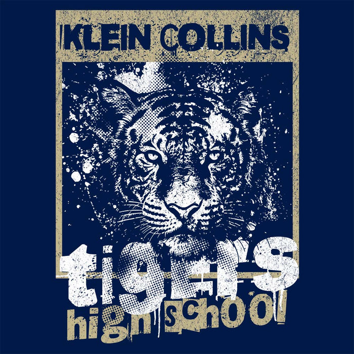 Close-up of Klein Collins High School Tigers Navy Classic Unisex Hoodie 202