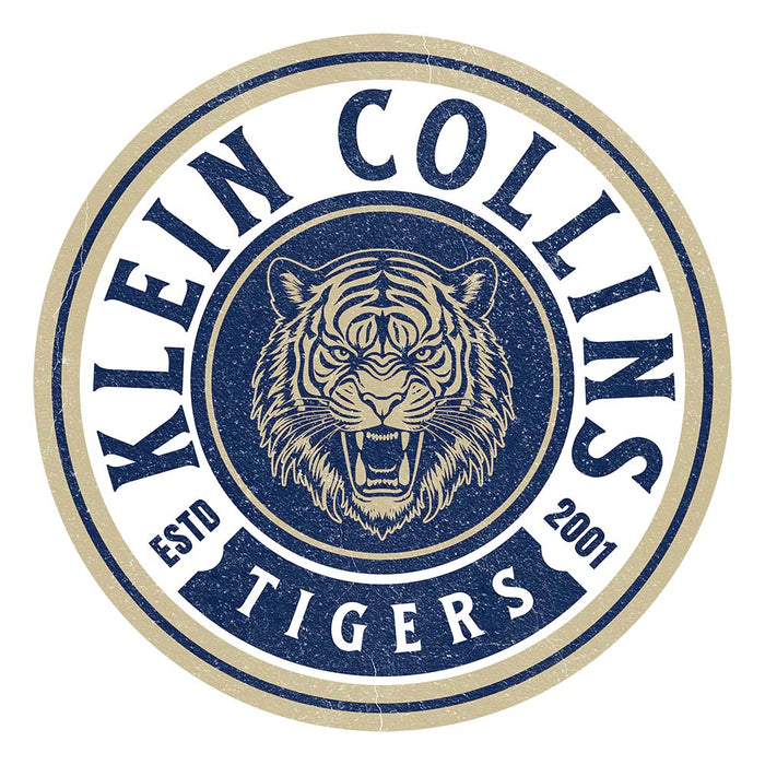 Close-up of Klein Collins High School Tigers Unisex 3/4 Sleeve Raglan T-shirt 208