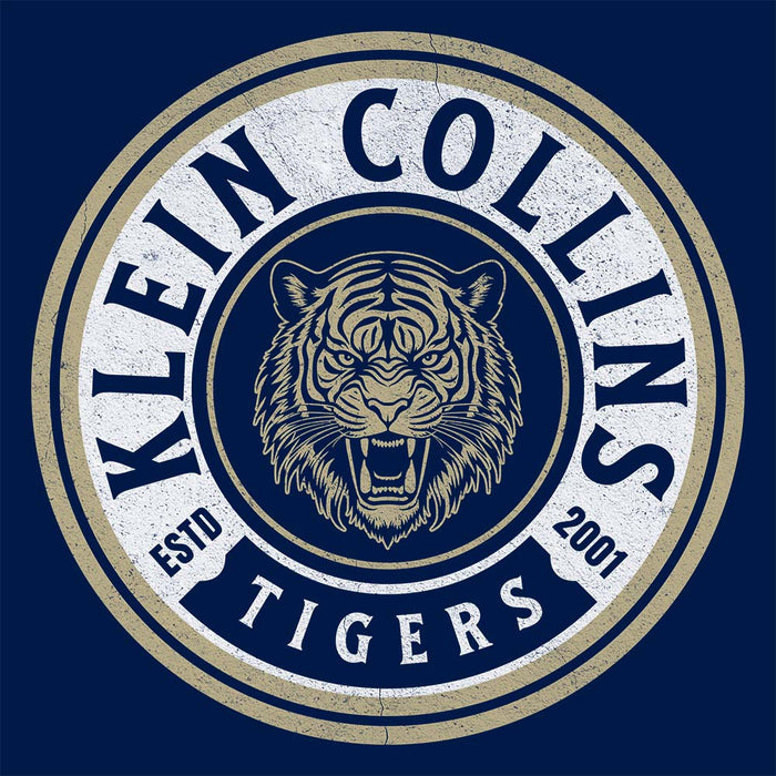 Close-up of Klein Collins High School Tigers Premium Navy T-shirt 208