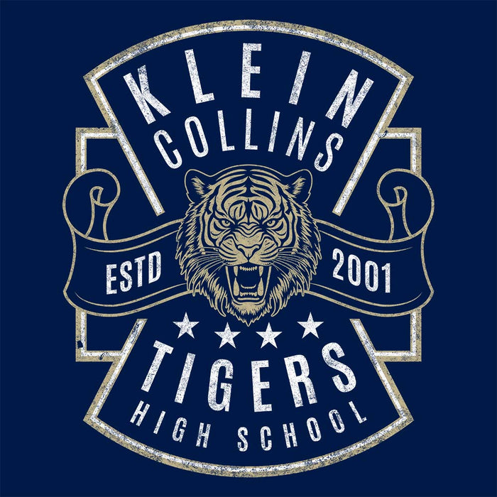 Close-up of Klein Collins High School Tigers Classic Unisex Navy T-shirt 210