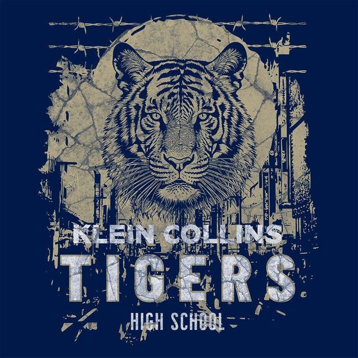 Close-up of Klein Collins High School Tigers Classic Unisex Navy T-shirt 211