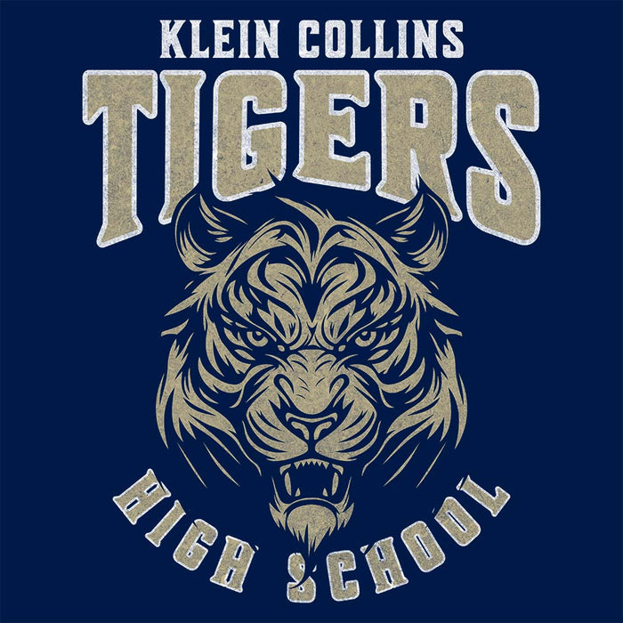 Close-up of Klein Collins High School Tigers Navy Classic Unisex Hoodie 212