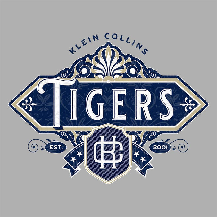 Close-up of Klein Collins High School Tigers Classic Unisex Sport Grey T-shirt 214