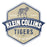 Close-up of Klein Collins High School Tigers Unisex 3/4 Sleeve Raglan T-shirt 216