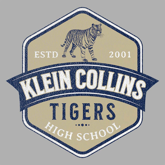 Close-up of Klein Collins High School Tigers Premium Sport Grey Unisex Hoodie 216