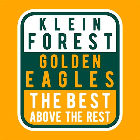 Close-up of Klein Forest Golden Eagles Classic Unisex Gold T-shirt 01