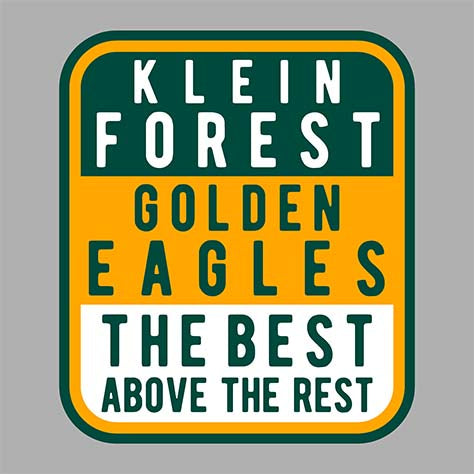 Close-up of Klein Forest High School Unisex 3/4 Sleeve Raglan T-shirt 01