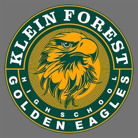 Close-up of Klein Forest Golden Eagles Women's Charcoal T-shirt 02