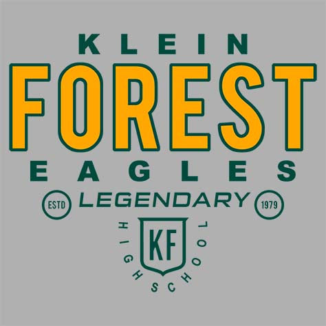 Close-up of Klein Forest High School Premium Unisex Carbon Grey Hoodie 03