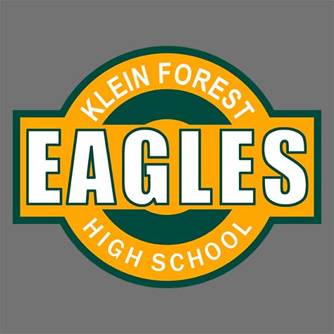 Close-up of Klein Forest Golden Eagles Women's Charcoal T-shirt 11