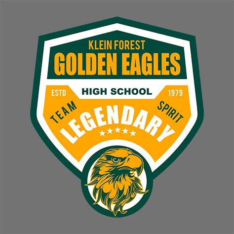 Close-up of Klein Forest Golden Eagles Classic Unisex Charcoal T-shirt 14