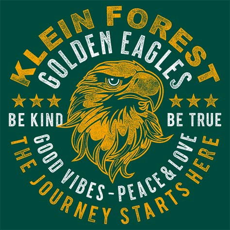 Close-up of Klein Forest High School Premium Forest Green Unisex T-shirt 16