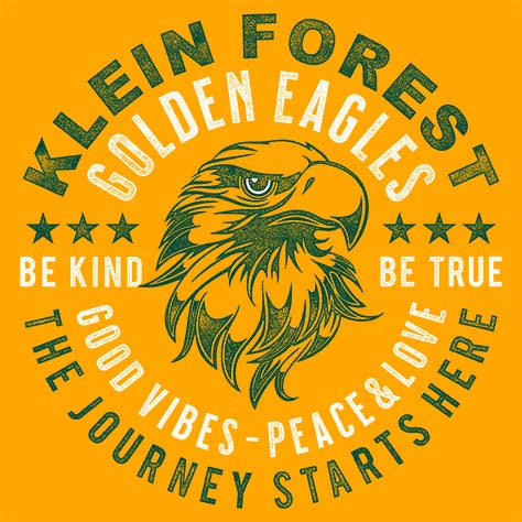 Close-up of Klein Forest Golden Eagles Classic Unisex Gold T-shirt 16