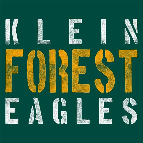 Close-up of Klein Forest High School Premium Forest Green Unisex T-shirt 17