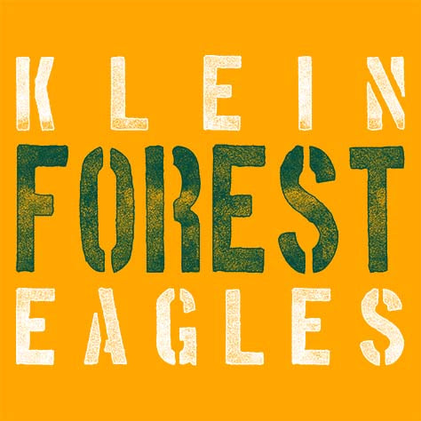 Close-up of Klein Forest Golden Eagles Classic Unisex Gold T-shirt 17