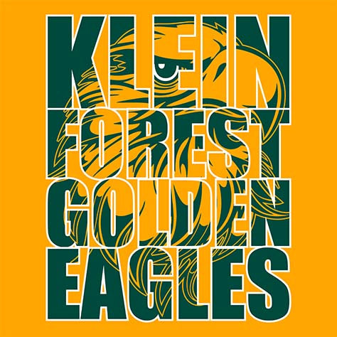 Close-up of Klein Forest Golden Eagles Classic Unisex Gold T-shirt 20