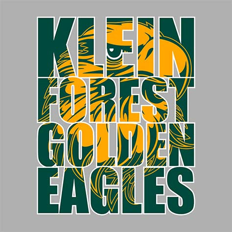 Close-up of Klein Forest High School Unisex 3/4 Sleeve Raglan T-shirt 20