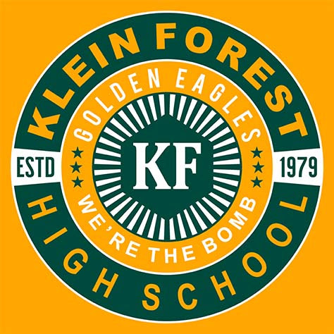 Close-up of Klein Forest Golden Eagles Classic Unisex Gold T-shirt 30