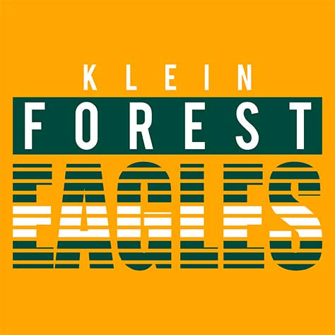 Close-up of Klein Forest Golden Eagles Classic Unisex Gold T-shirt 35