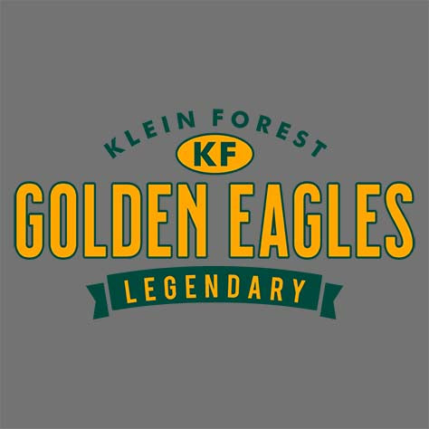 Close-up of Klein Forest Golden Eagles Classic Unisex Charcoal T-shirt 44