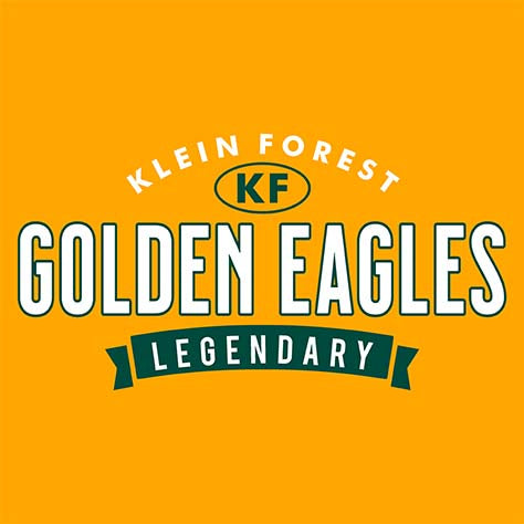 Close-up of Klein Forest Golden Eagles Classic Unisex Gold T-shirt 44