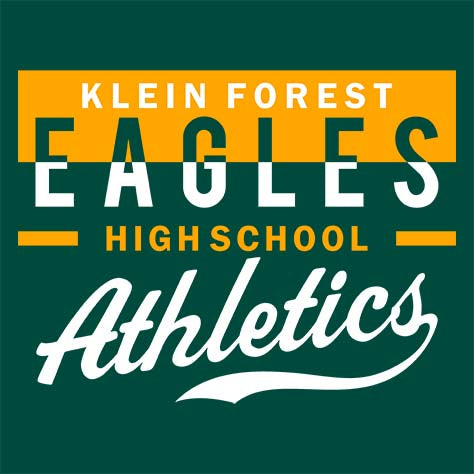 Close-up of Klein Forest High School Premium Forest Green Unisex T-shirt 48