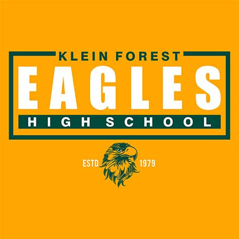 Close-up of Klein Forest Golden Eagles Classic Unisex Gold T-shirt 49