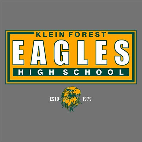 Close-up of Klein Forest Golden Eagles Classic Unisex Charcoal T-shirt 49