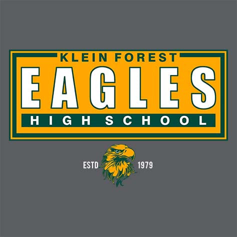 Close-up of Klein Forest High School Dark Heather Classic Unisex Hoodie 49